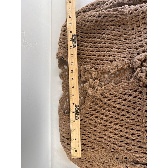 Crochet Vintage Beige Sweater, Skirt & Bag Set Henrietta Tanuska Beverly Hills s - Picture 6 of 16